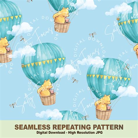 Classic Winnie The Pooh Seamless Repeating Pattern No Tigger Vintage