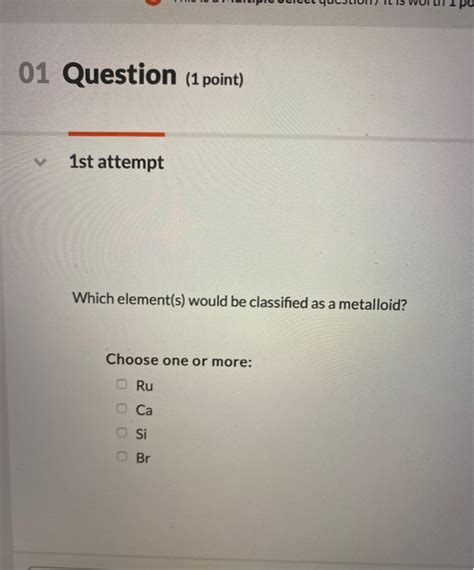 Solved Question Point St Attempt Which Element S Chegg