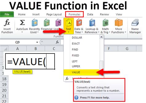 Value In Excel Formulaexamples How To Use Value Function