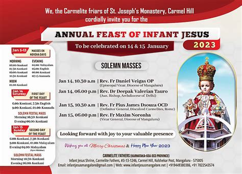 Infant Jesus Shrine Mangalore Annual Feast 2023 Daijiworld