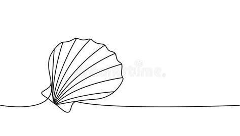 Sea Shell One Line Continuous Drawing Tropical Underwater Shell