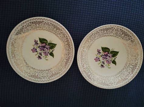 Vintage Cunningham And Pickett Spring Violet Bowls Set Of Two Etsy