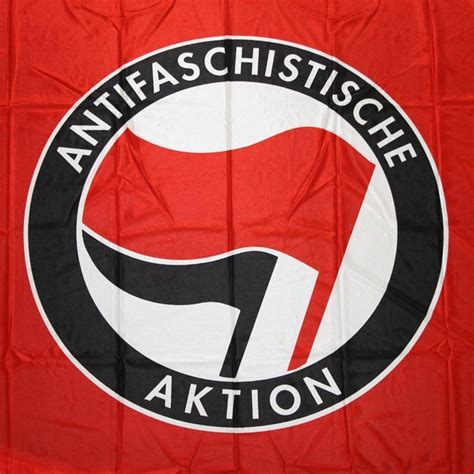 Antifaschistische Aktion Flag Red Fire And Flames Music And Clothing