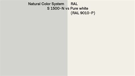 Natural Color System S N Vs Ral Pure White Ral P Side By