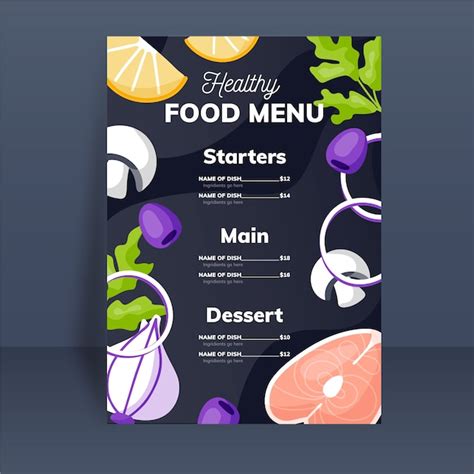 Free Vector Healthy Food Menu Template