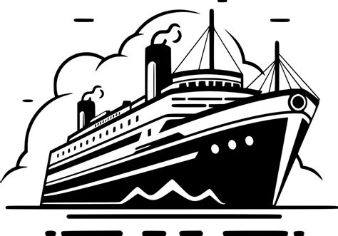 Cruise, Black and White Vector illustration 24564432 Vector Art at Vecteezy