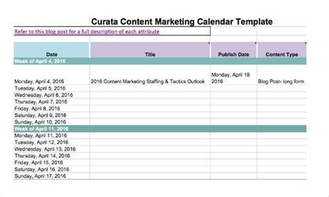 Marketing Calendar Template - 30+ Free Excel, PDF Documents Download