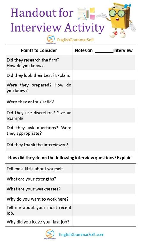 Interview Activities For Students