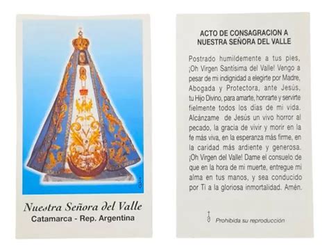 Estampas Ntra Sra Del Valle Santo Santoral Virgen X Un