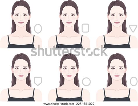 types face shapeseach   stock vector royalty