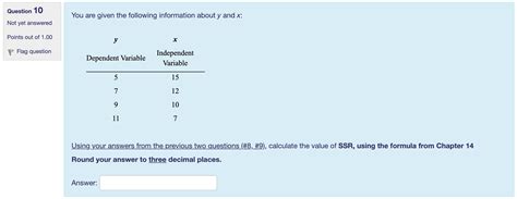 Solved Question 10 You Are Given The Following Information