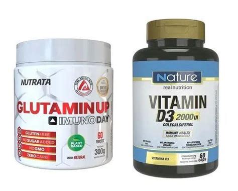 Kit imunidade glutamina glutamin up 300g vitamina d3 60 cápsulas