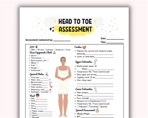 Head To Toe Printable Nursing Assessment Form Template Printable Form