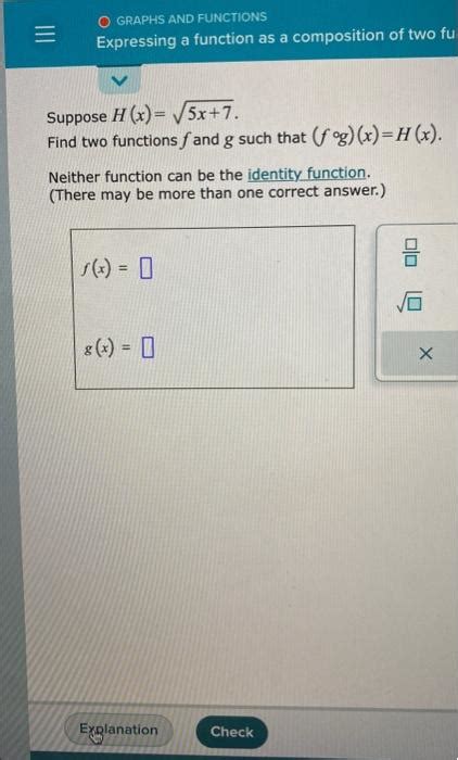 Solved Suppose H X 5x 7 Find Two Functions F And G Such