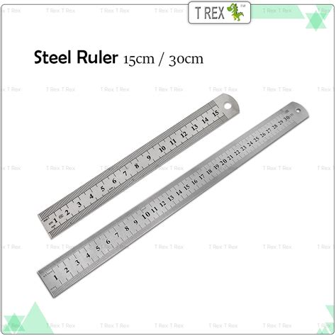 Steel Ruler Cm Cm Straight Metal Ruler Pembaris Besi Double