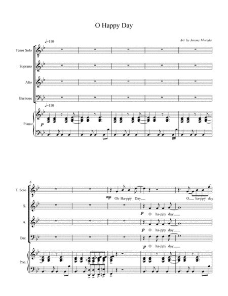 Oh Happy Day Arr Jeremy Morada By S C I Youth Choir Sheet Music For