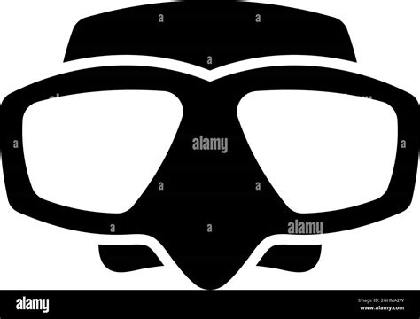 Icon Of Scuba Mask Black Stencil Design Vector Illustration Stock