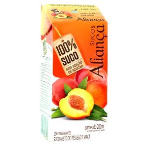 Calorias em 1 copo 200 ml Suco de Pêssego e Maçã e Fatos Nutricionais