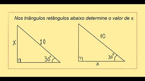 Encontrando O Valor De X No Triângulo Retângulo Youtube