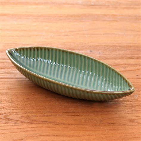 UNICEF Market Ceramic Banana Leaf Bowl From Indonesia Leaf Bowl