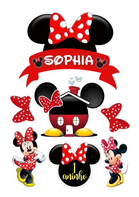 Topo De Bolo Minnie Vermelha Casinha Elo Produtos Especiais