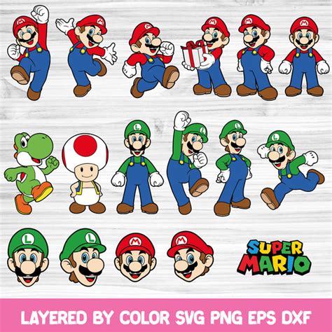 Super Mario Svg Bundle Super Mario Png Mario Svg Luigi Sv Inspire Uplift