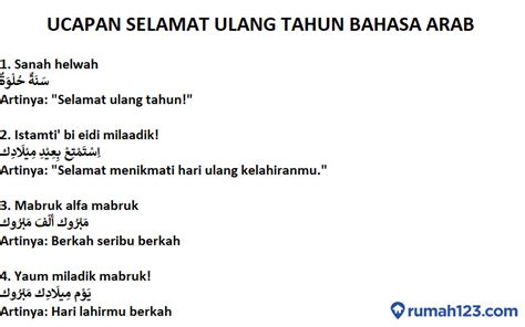 30 Ucapan Selamat Ulang Tahun Bahasa Arab Lengkap Dengan Artinya