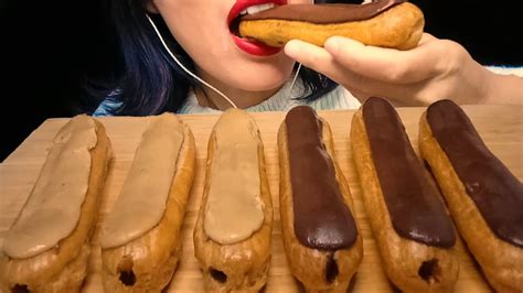 ECLAIR AU CHOCOLAT ET AU CAFE MUKBANG ASMR EATING SOUNDS YouTube