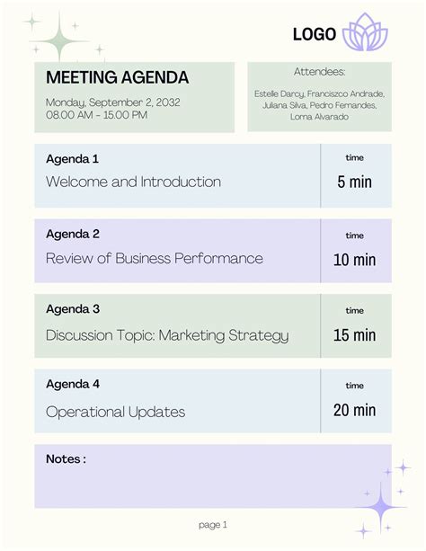 Free Meeting Agenda Template Download