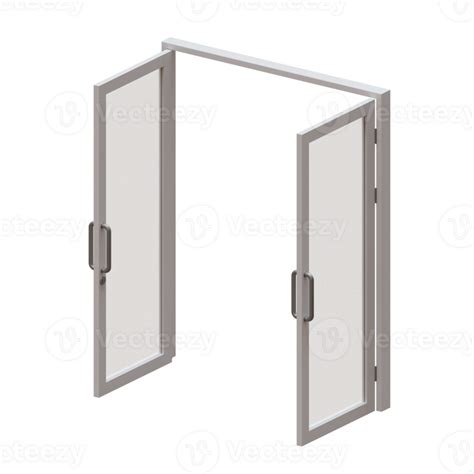 Double Framed Glass Door 3d Render Illustration Element 28285979 Png