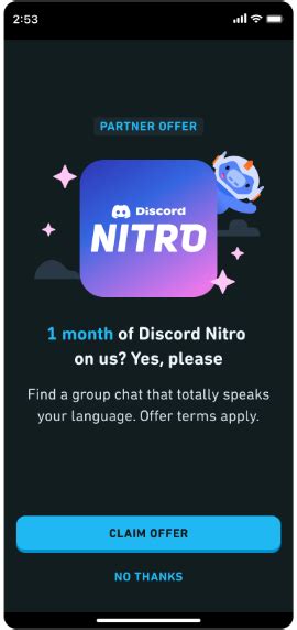 給美國的免費多鄰國使用者的 1 個月免費 Discord Nitro Discord