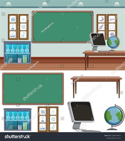 Set Science Classroom Background Illustration Stock Vector (Royalty ...