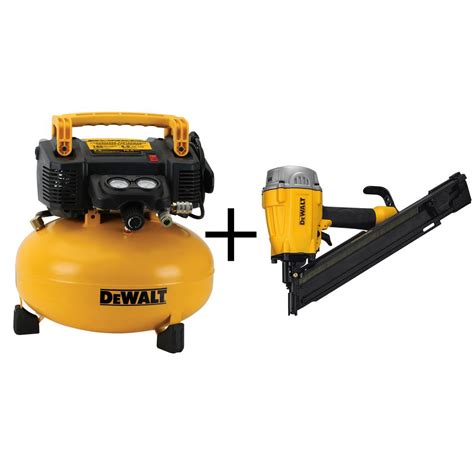 Dewalt 6 Gal Electric Air Compressor With Bonus Pneumatic 28 Degree Framing Nailer