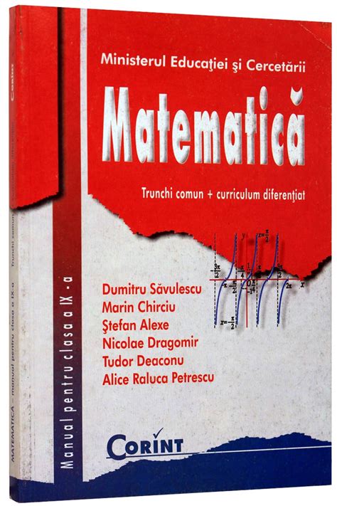 Matematica Trunchi Comun Curriculum Diferentiat Manual Pentru Clasa A