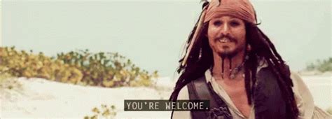 You'Re Welcome. - Captain Jack Sparrow GIF - Pirates Of The Caribbean ...