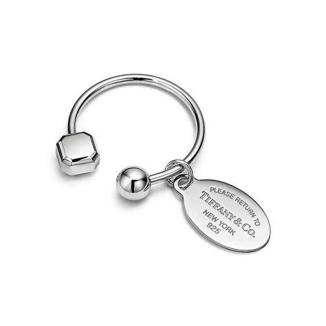 Return To Tiffany® Oval Tag Screwball Key Ring In Sterling Silver