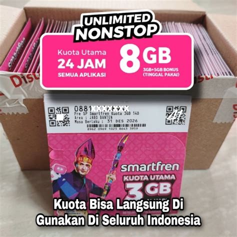 Jual Kartu Smartfren Unlimited Nonstop Gb Nasional Jam Perdana