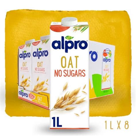 Alpro Plant Based Real Oat Milk No Added Sugar Unsweetened 8 X 1