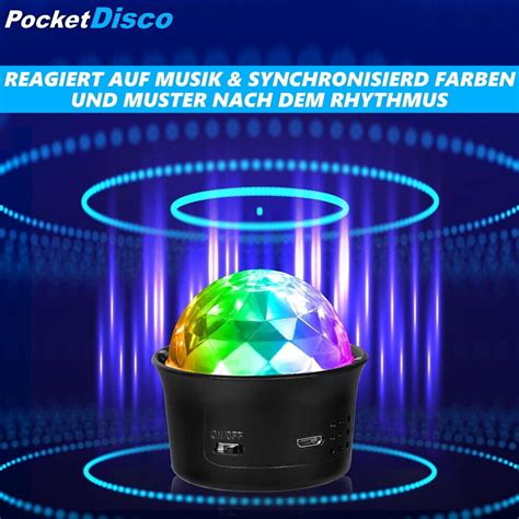 PocketDisco Mini Diskokugel Partylicht LED RGB Lichteffekt