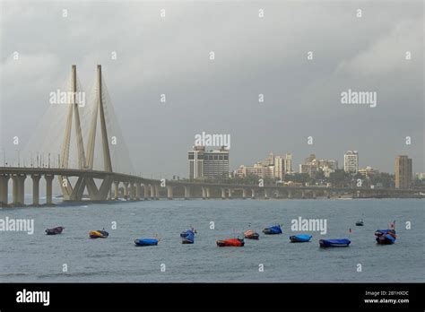 Bandra Worli sea link, also known as Rajiv Gandhi sea link, Mumbai, Maharashtra, India Stock ...