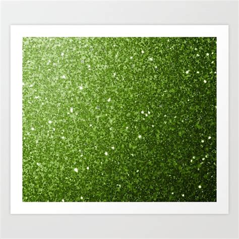 Light Green Greenery Faux Glitter Sparkles Art Print By Pldesign Society6