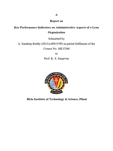 Key Performance Indicators In Lean Manufacturing Pdf Lean