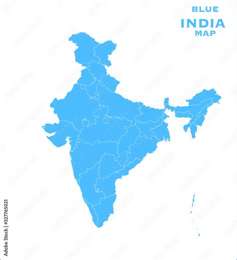 Blue map of India new India map 2020 Stock Vector | Adobe Stock