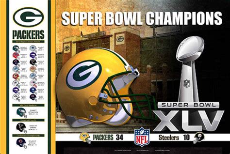 Green Bay Packers Super Bowl Champions XLV Commemorative Poster ...