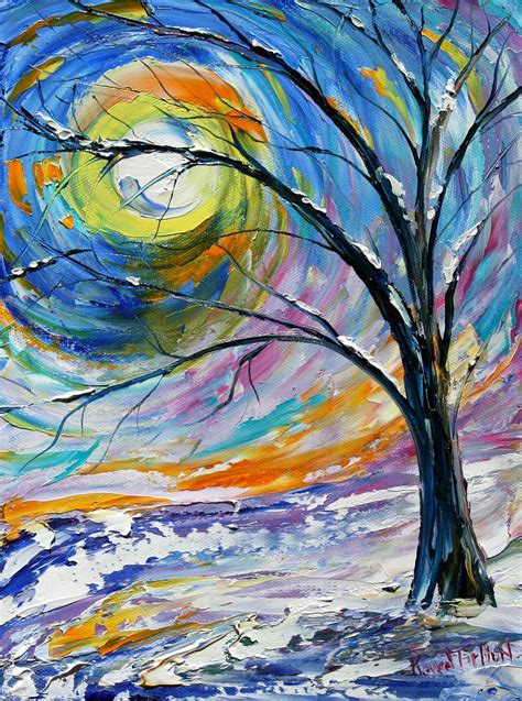 Winter Landscape Painting Original Oil On Canvas