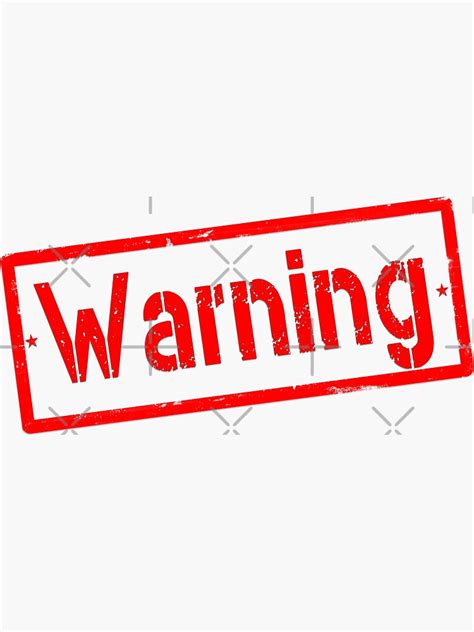 Warning Red Rubber Stamp Sticker By Jasin G Designs Redbubble