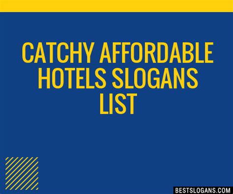 Catchy Affordable Hotels Slogans Generator Phrases Taglines