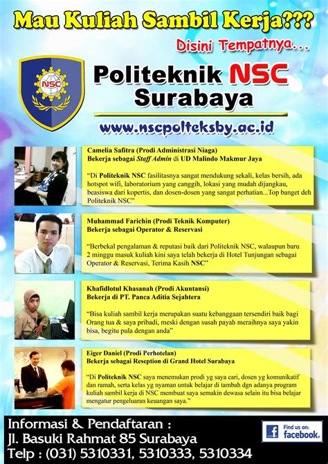 Program Kerja Sambil Kuliah Di Kampus NSC Surabaya Web Dosen Eko