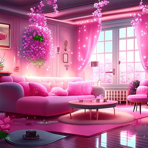 Premium Ai Image Pink Living Room Furniture Interior Design