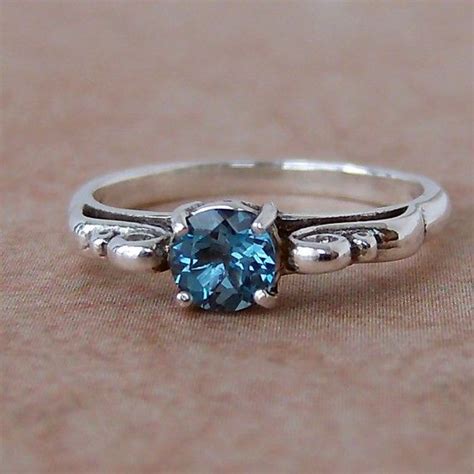 London Blue Topaz Sterling Silver Filigree Ring Cavalier Creations